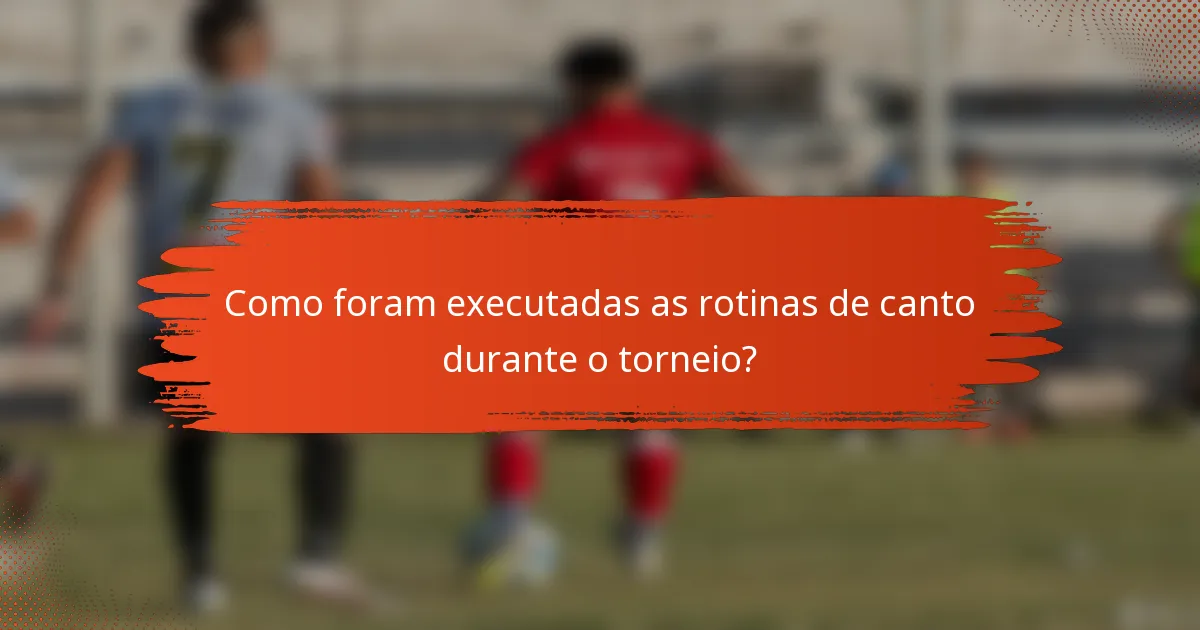 Como foram executadas as rotinas de canto durante o torneio?